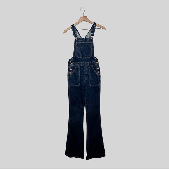 Madewell Women’s Blue Denim Flare Length Cotton Overalls Size XS - Picture 10 of 10
